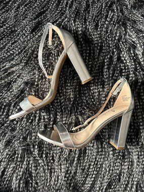 Lulus Taylor Silver Ankle Strap Heels